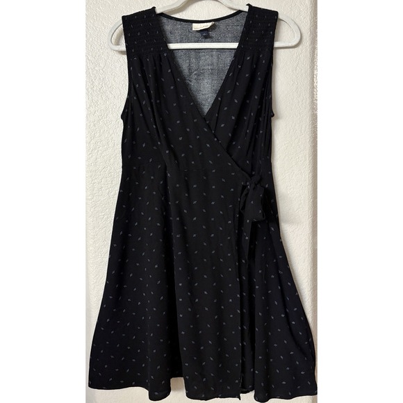Universal Thread Dresses & Skirts - Universal Thread Wrap Dress Black with Blue Diamond Pattern Size Lrg